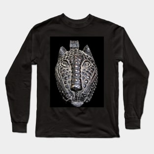 Benin Bronze Leopard Head Mask Long Sleeve T-Shirt